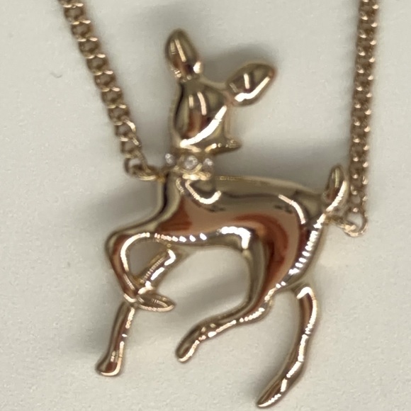 CHANEL Crystal Studded Deer Necklace w/ Pearled Chain w/Chanel Box, Insert & COA - Picture 7 of 11
